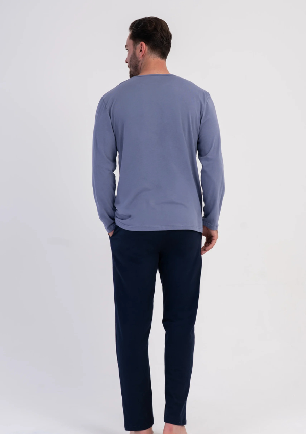 Piżama Męska Vienetta Navy Modern, Niebieski, r. M-XXL