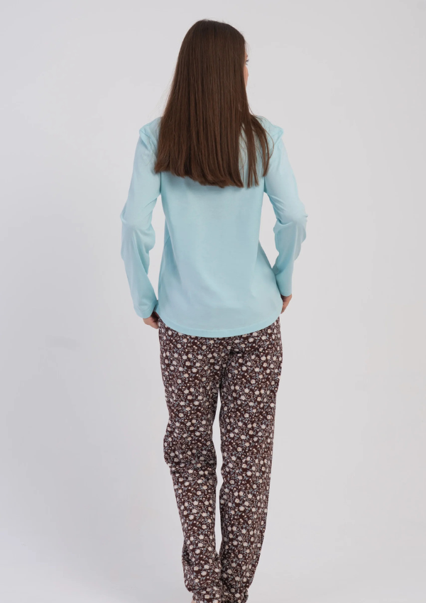 Piżama Damska Vienetta Blue Brown, Beżowy, r. M-XXL