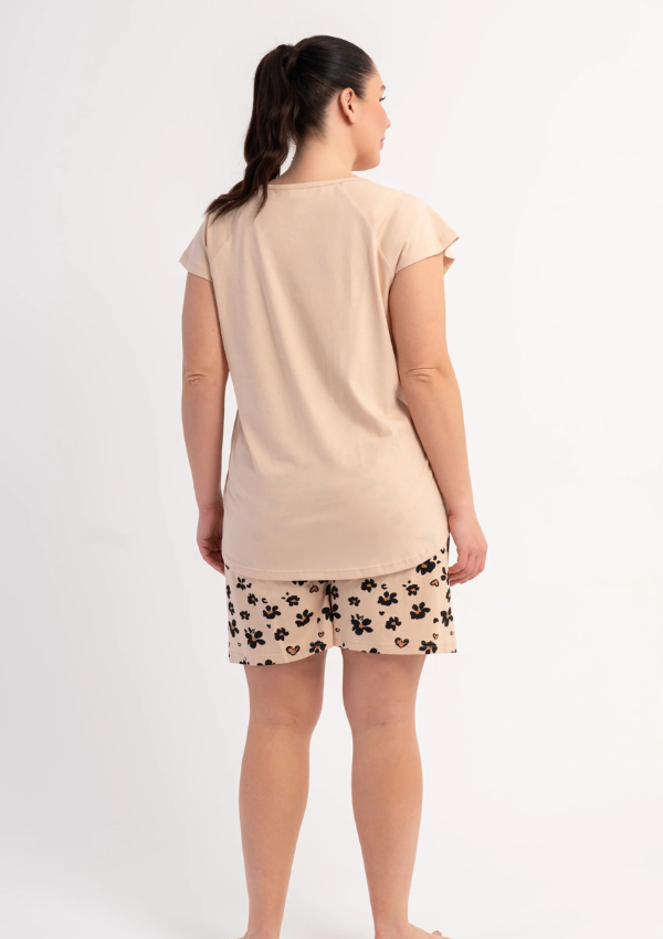 Piżama Damska Vienetta Floral Breeze, Beżowy, r. 1XL-4XL