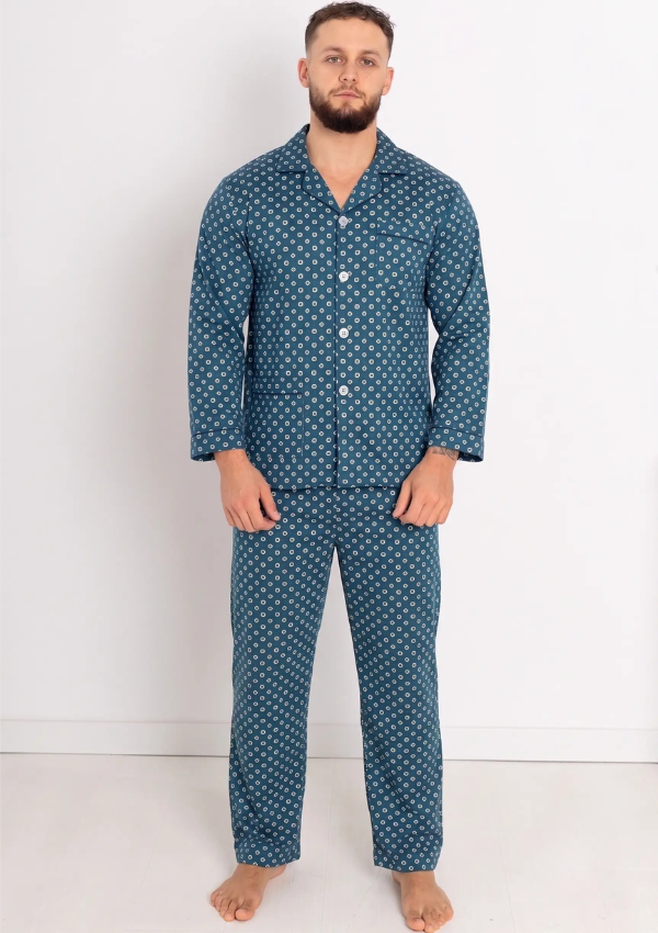Piżama Męska Classic Satin, Wielokolorowy, r. M- XXXL