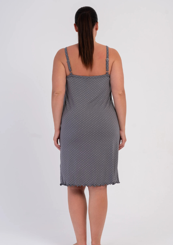 Koszula Nocna Damska Graphite Polka, Szary, r. 1XL - 4XL