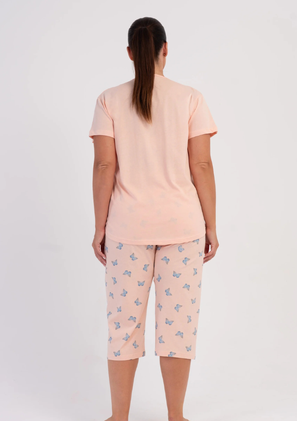 Piżama Damska Vienetta Butterfly Blush, Różowy,, r. 1XL-4XL