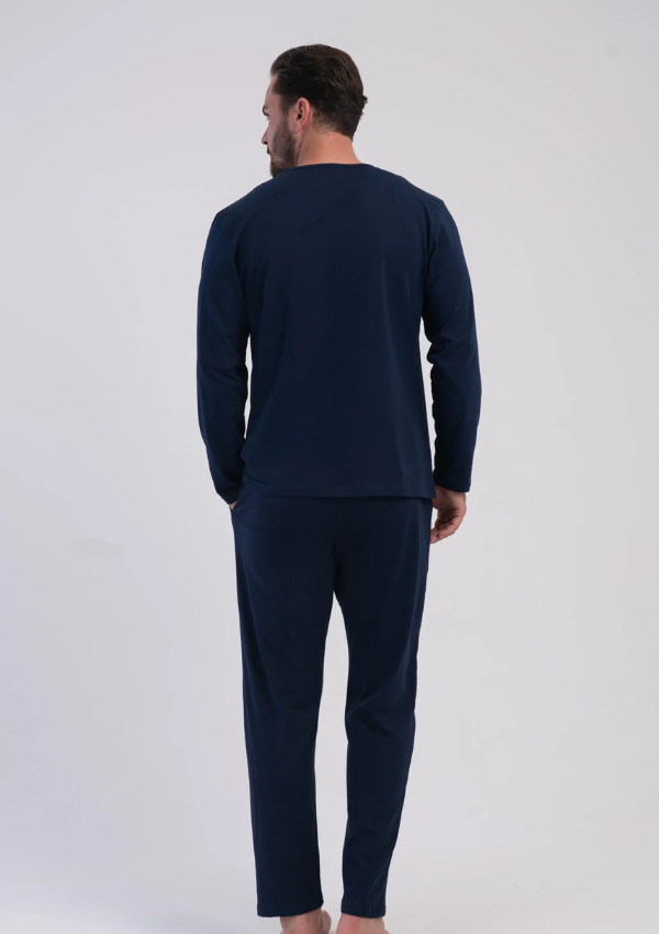 Piżama Męska Vienetta Navy Essential, Granatowy, r. M-XXL