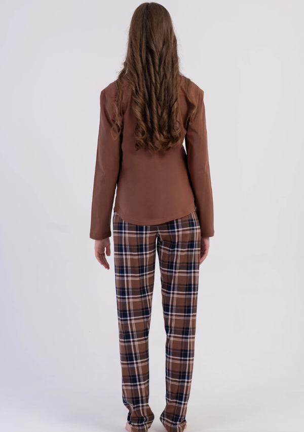 Piżama Damska Vienetta, Cocoa Navy, Brazowy, r. M-XXL