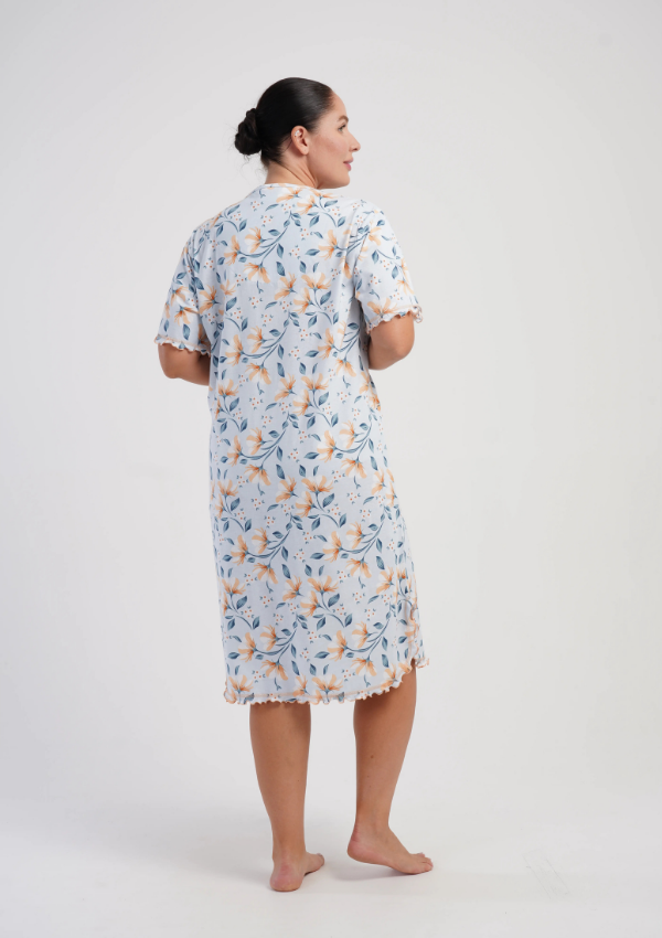 Koszula Nocna Vienetta Floral Comfort, Biały, r. 1XL - 4XL
