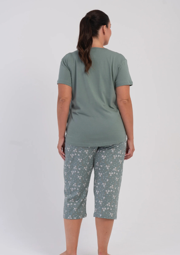 Piżama Damska Vienetta Floral Breeze, Zielony, r. 1XL-4XL