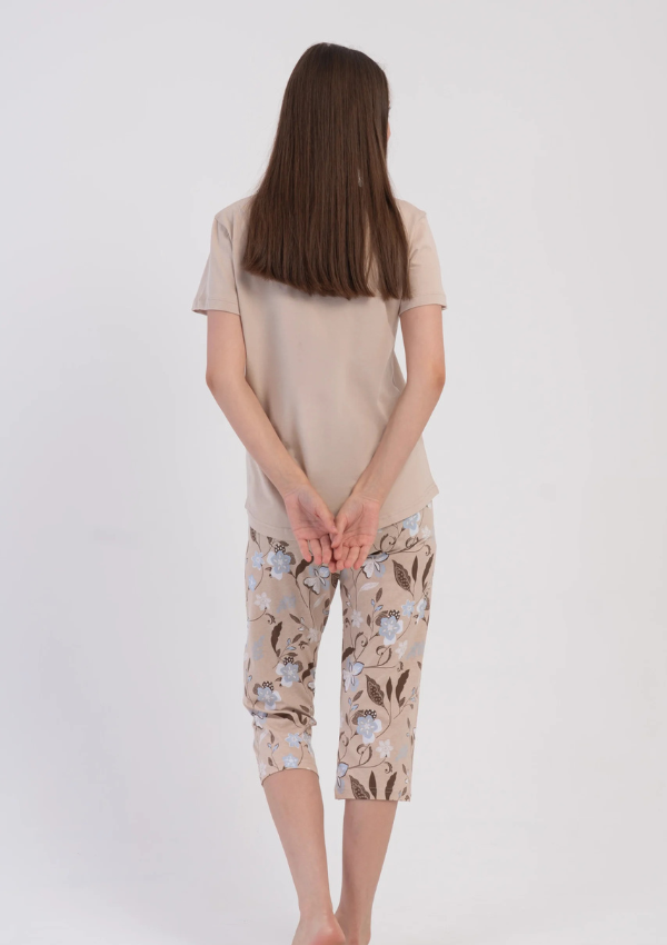 Piżama Damska Vienetta Butterfly Dreams, Beżowy, r. M-XXL