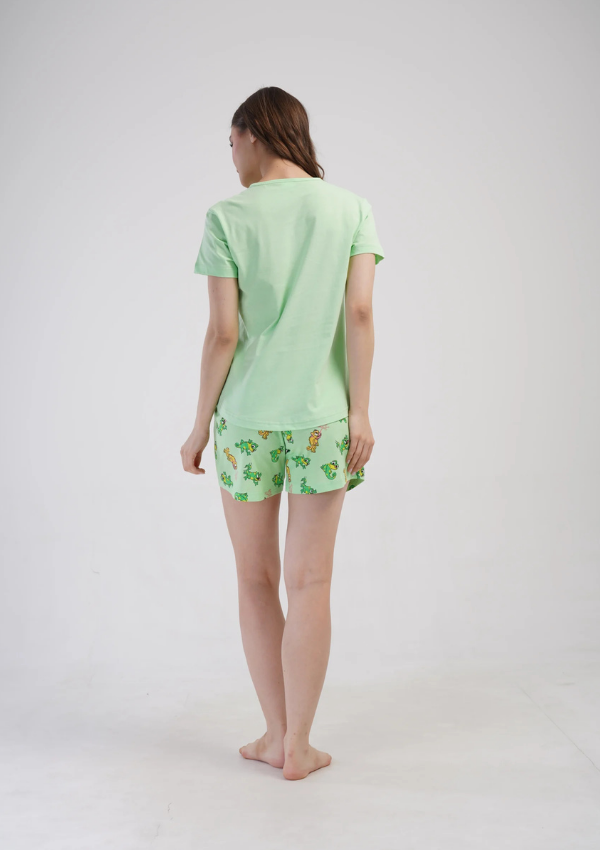 Piżama Damska Vienetta Dino Green, Zielony, S -XL