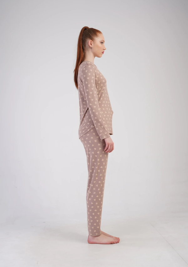 Piżama Damska Vienetta Soft Hearts, Beżowy, r. 1XL-3XL