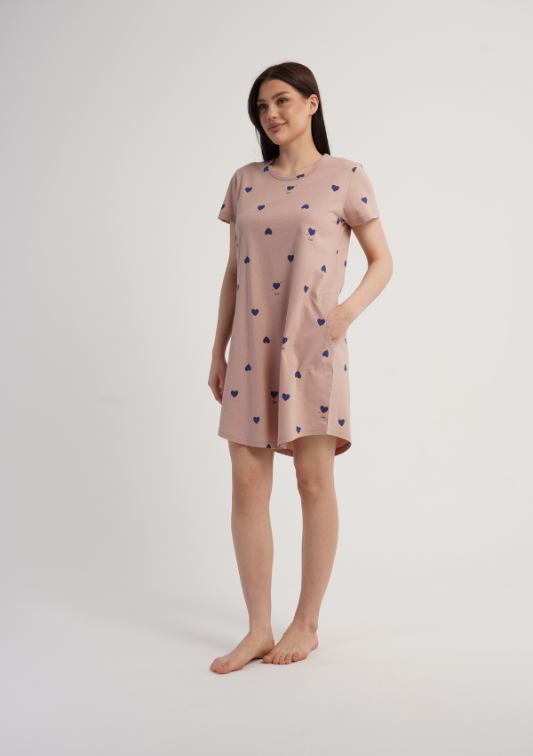 Koszula Nocna Vienetta Heart Mood, Różowy, r. M-XXL