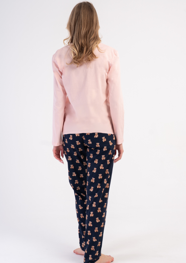 Piżama Damska Pink Teddy, Różowy, r. S-XL