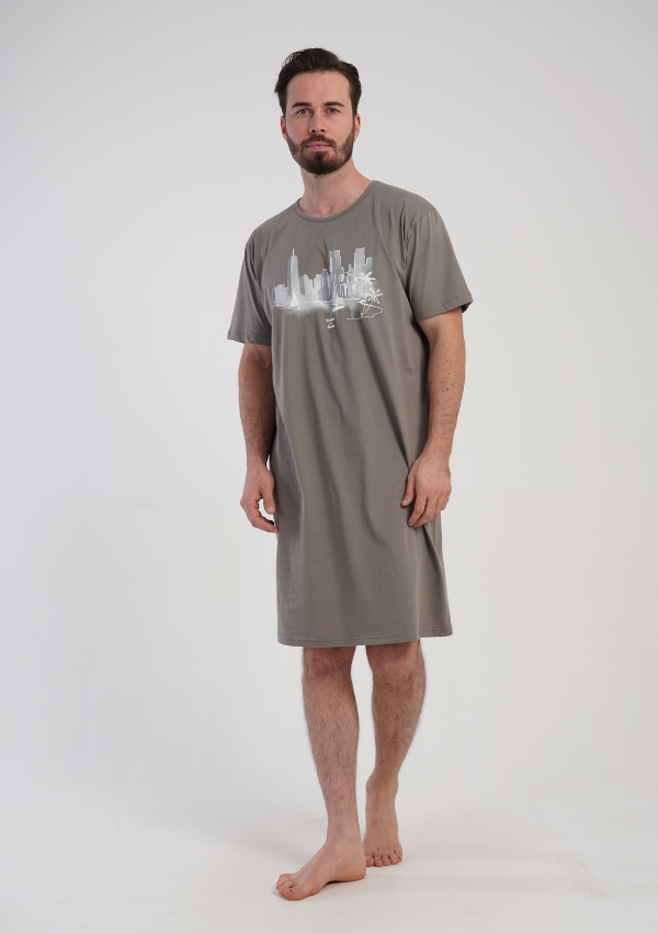 Koszula męska Vienetta Grey Classic, Szary, r. L-XXXL