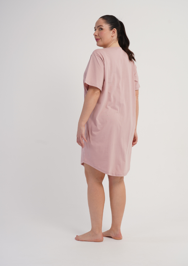 Koszula Nocna Damska Love Heart, Różowy, r. 1XL - 4XL