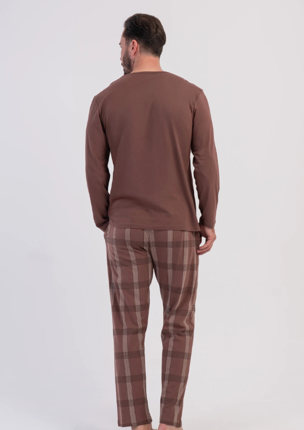 Piżama Męska Vienetta Mocha Heritage, Brązowy, r. M-XXL