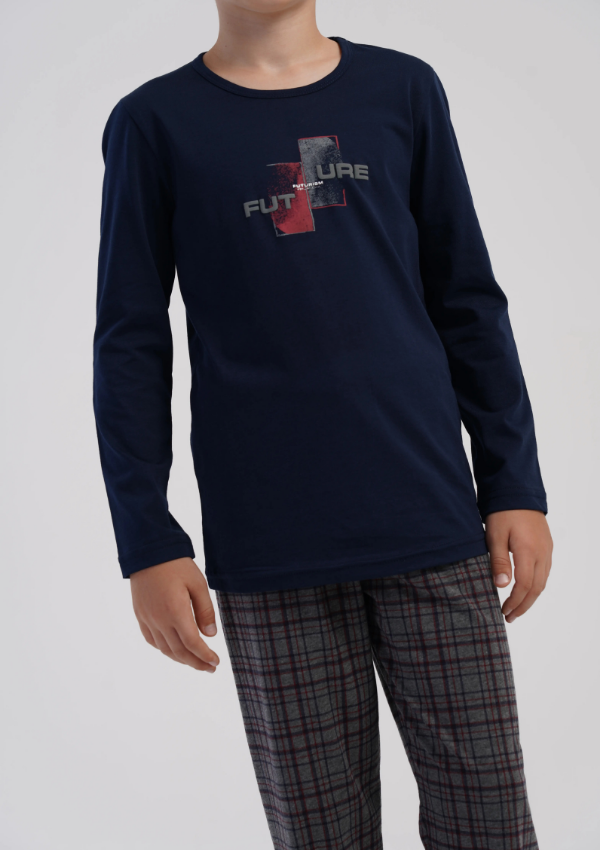 Piżama chłopięca Vienetta Future, Granatowy, r. 134-164