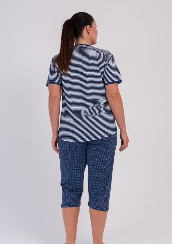 Piżama Damska Vienetta Ballet Dots, Granatowy, r. 1XL-4XL
