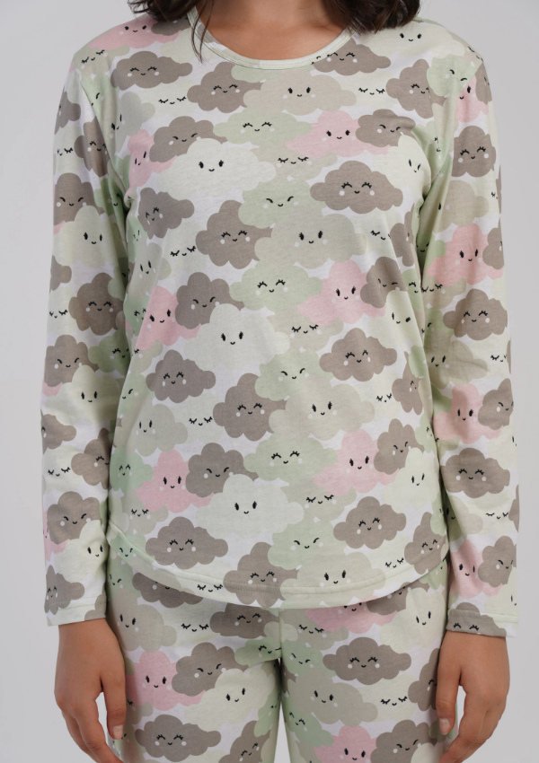 Piżama Damska Vienetta Cloud Dreams, Pastelowy, r. S-XL