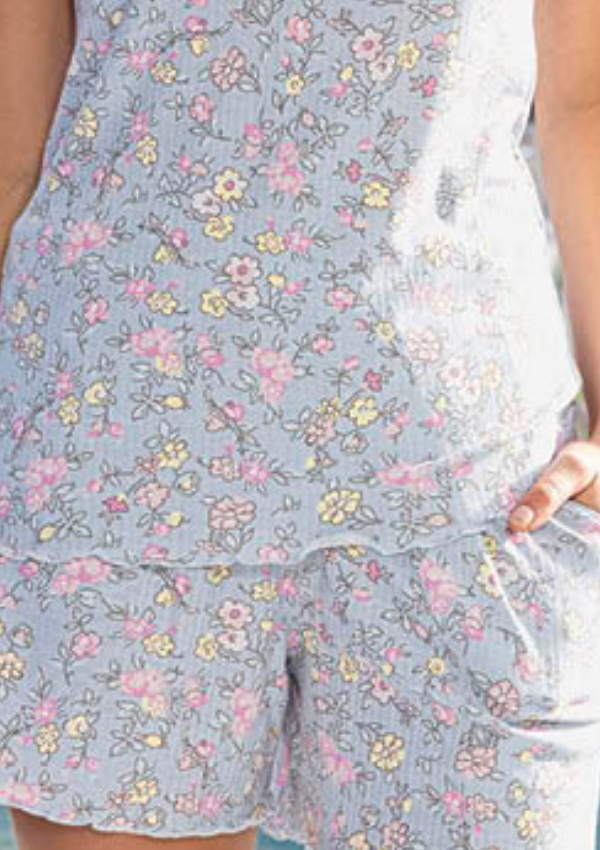 Piżama damska Grey Floral Set, Szary, r. M - XXL