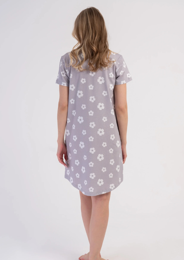 Koszula Nocna Vienetta Silver Daisy, Szary, r. M-XXL