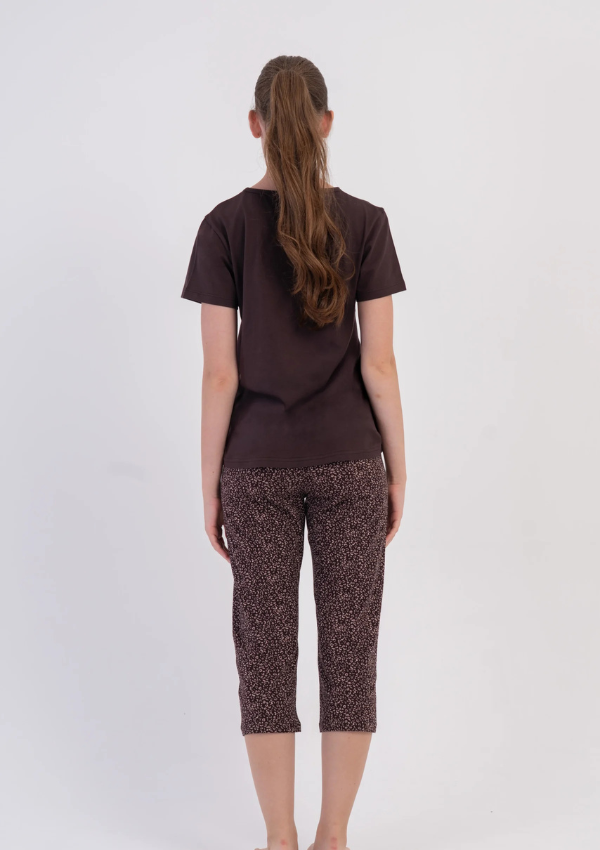 Piżama Damska Vienetta Cocoa Leopard, Brązowy, r. M-XXL