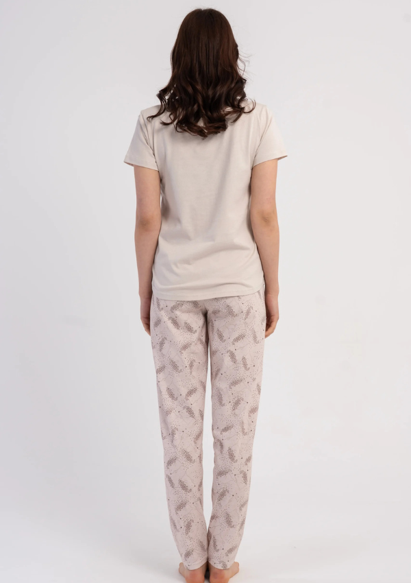 Piżama Damska Vienetta Soft Harmony, Beżowy, r. S-XL