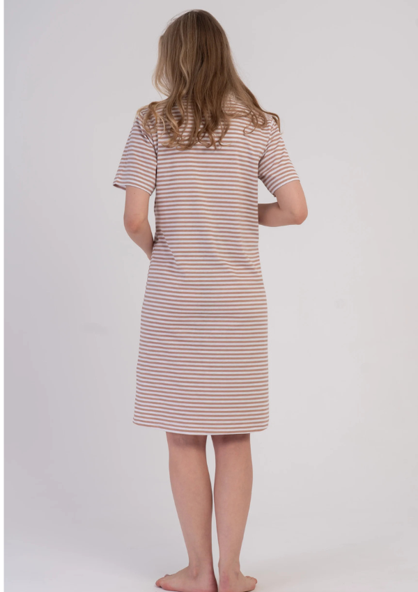 Koszula do Karmienia Vienetta Stripe Maternity, Beżowy, r. M-XXL