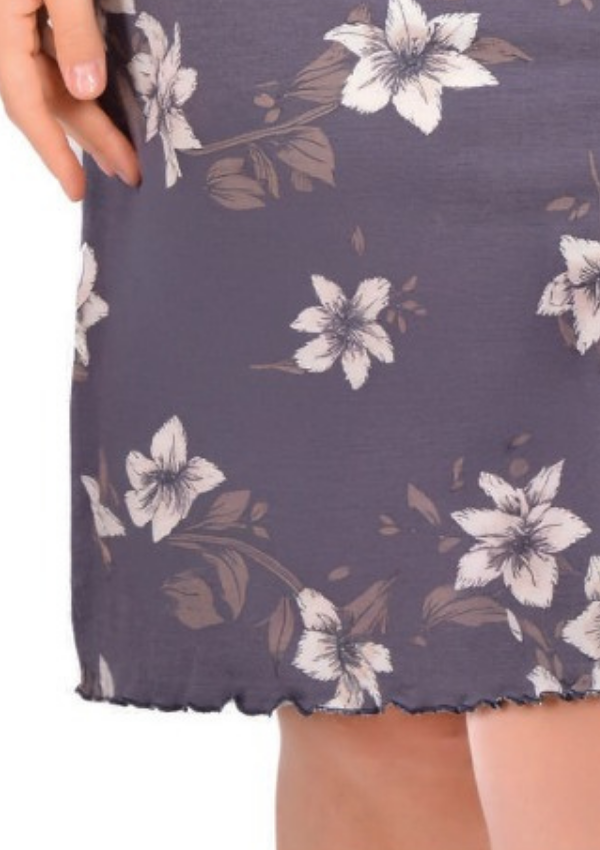 Koszula Nocna Gray Flower Night, Szary, r. 2XL - 5XL