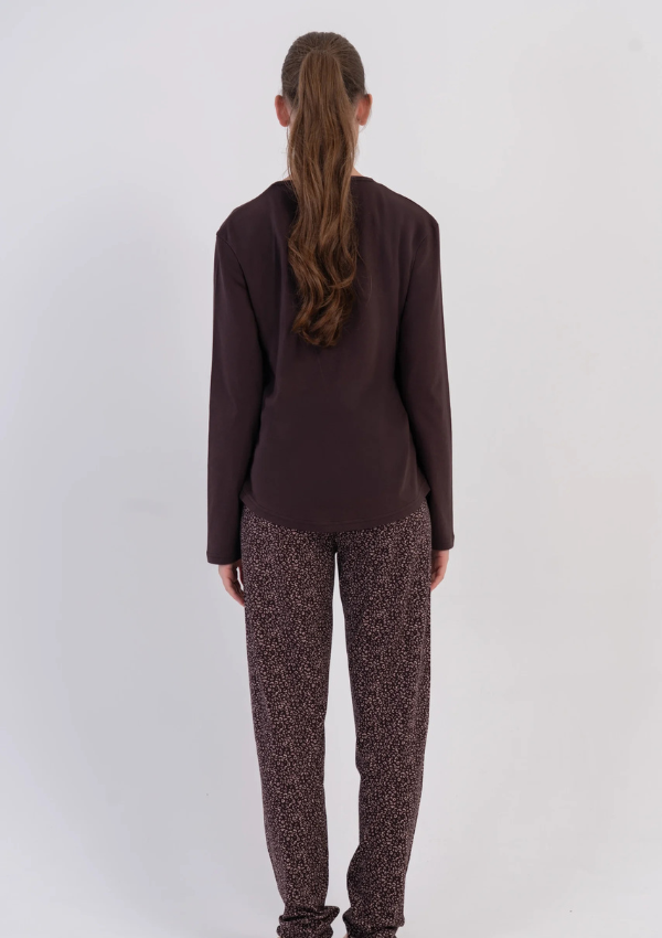 Piżama Damska Vienetta, Sand Cocoa, Brązowy, r. M-XXL