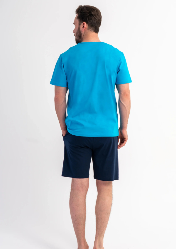 Piżama Męska Vienetta Ocean Ease, Niebieski, r. S-XL