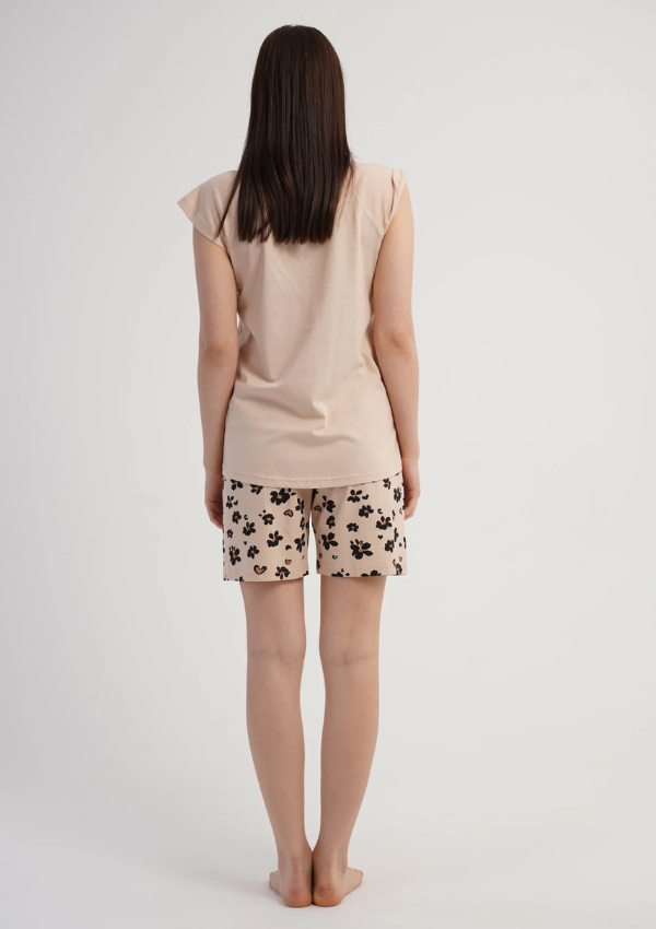 Piżama Damska Vienetta Floral Summer, Beżowy, M -XXL