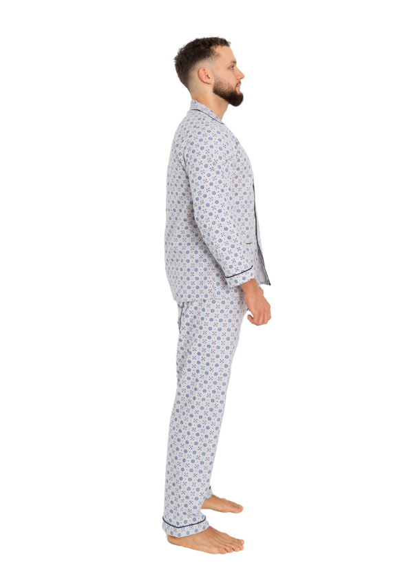 Piżama Męska Flannel Comfort, Niebieski, r. M- XXXL
