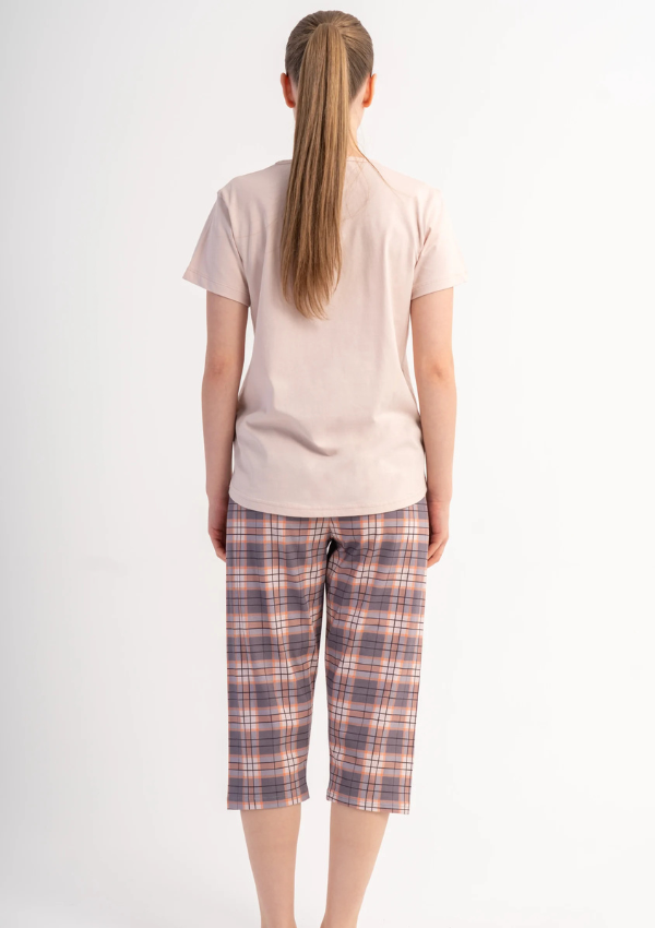 Piżama Damska Vienetta Soft Check, Różowy, r. L-XXL