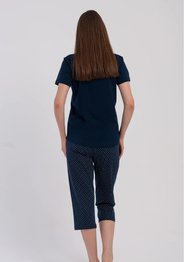 Piżama Damska Vienetta Half Dots, Granatowy, r. M-XXL