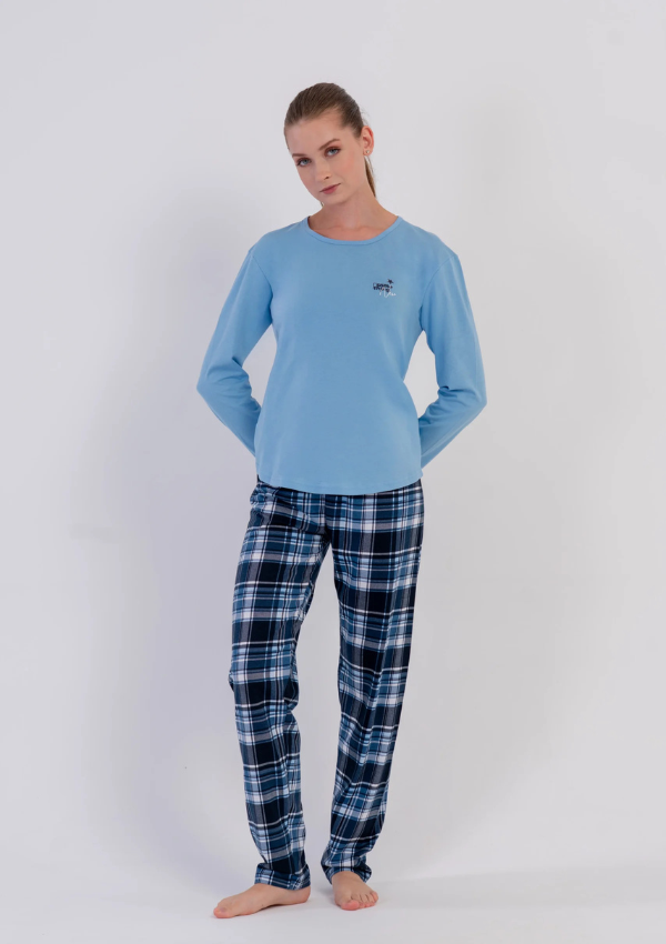 Piżama Damska Vienetta, Sky Blue, Niebieski, r. M-XXL