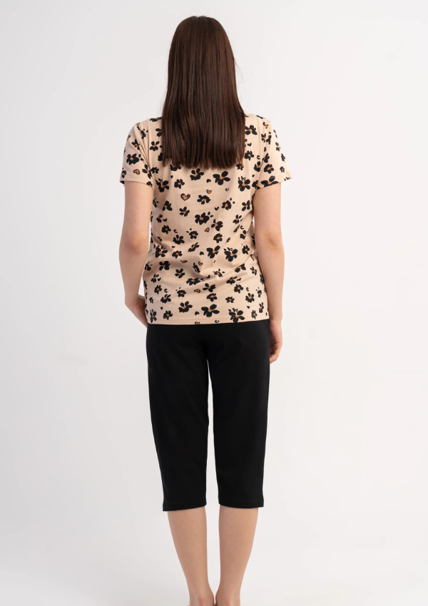 Piżama Damska Vienetta Elegant Bloom, Beżowy, r. M-XXL