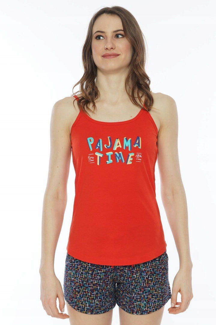 Piżama Damska Vienetta, Pajama Time, Czerwony, r. S-XL