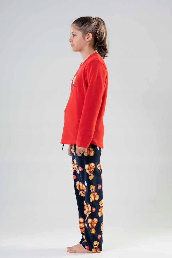 Piżama Dziewczęca Vienetta, Love Bear, Czerwona, r. 128-158