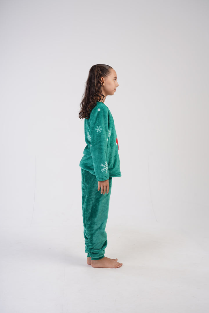 Piżama dziewczęca Vienett Green Paws, Zielony r. 128-158