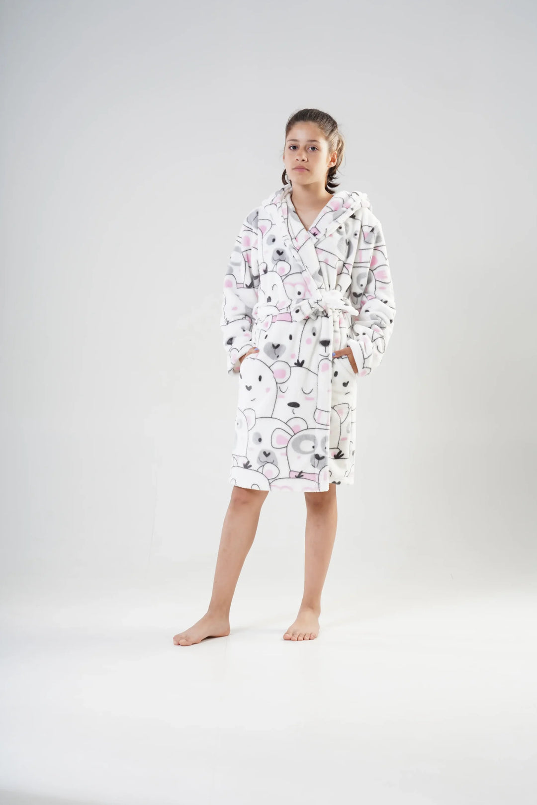 Szlafrok Dziecięcy Vienetta, Bear Robe, Biały, r. 128 - 164 image 0