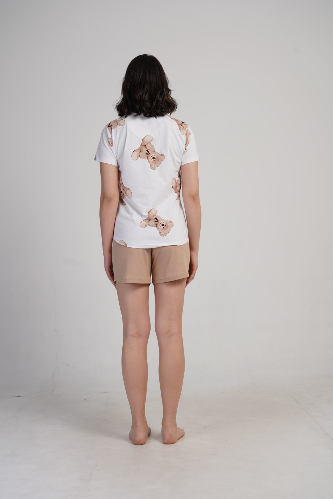 Piżama Damska Vienetta Sleepy Teddy, Biały, S -XL