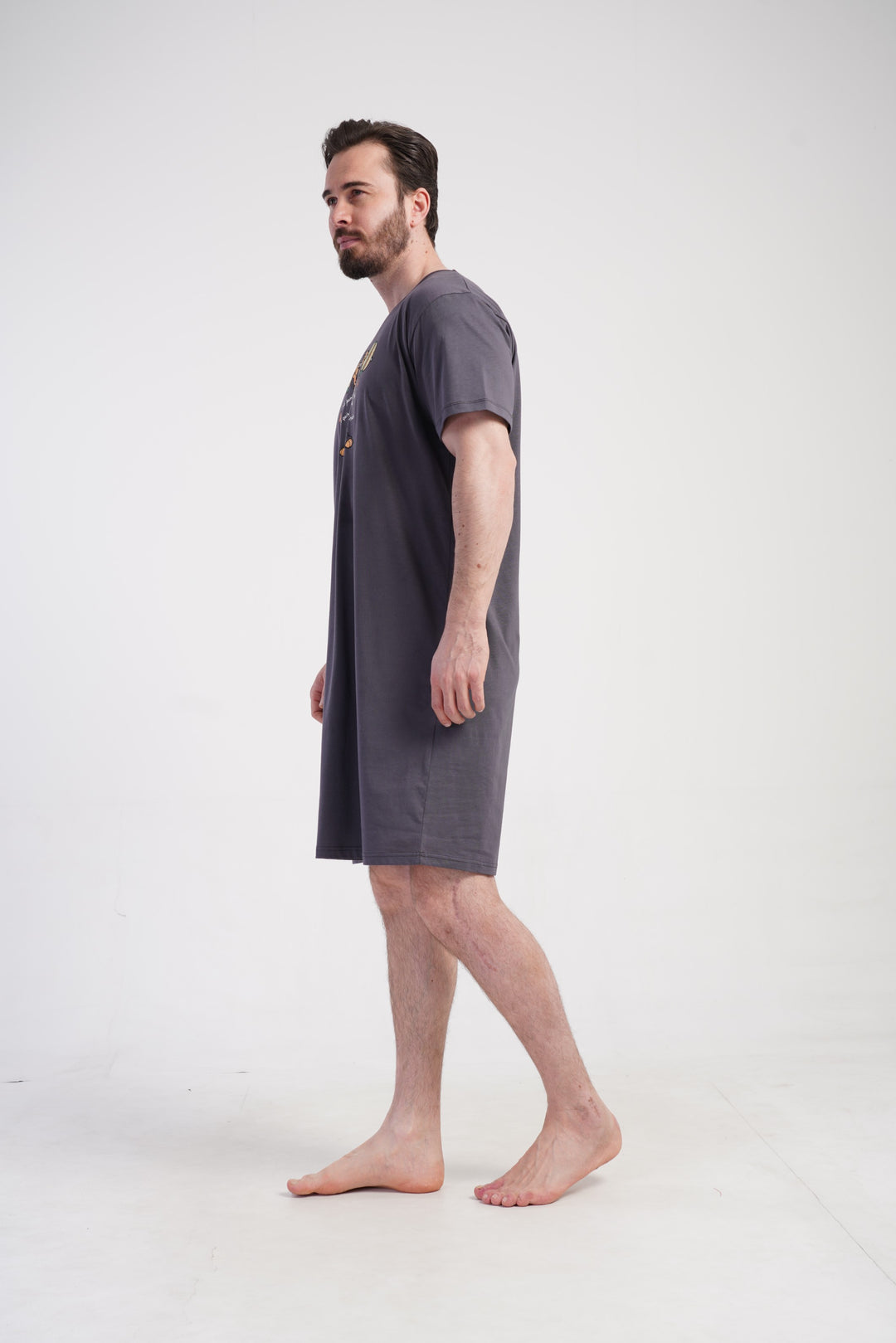 Koszula męska Vienetta Tiger Night, Szary, r. L-XXXL