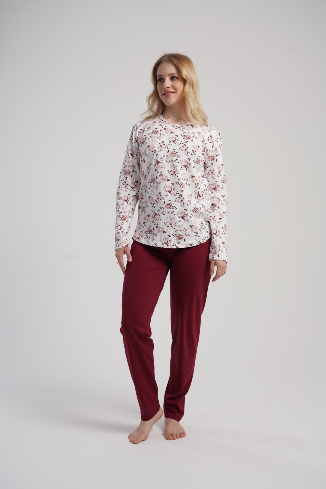 Piżama Damska Vienetta Floral Vibes, Biały, r. M-XXL