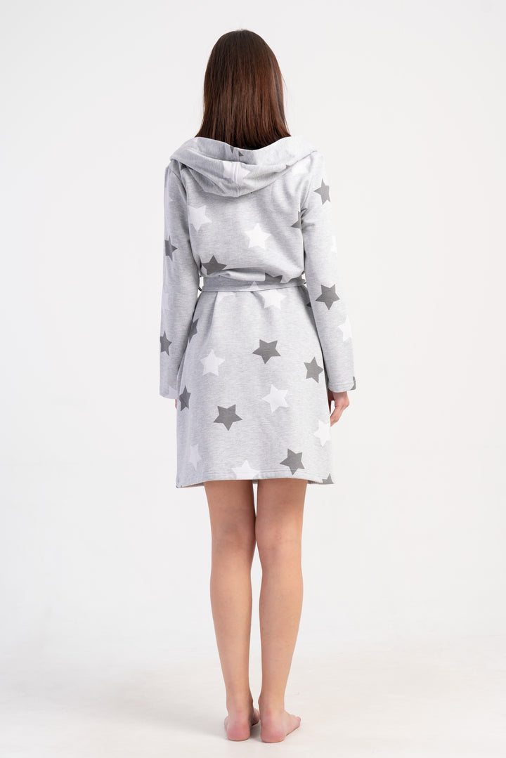 Szlafrok damski Vienetta Star Warmth, Szary, r. S - XL