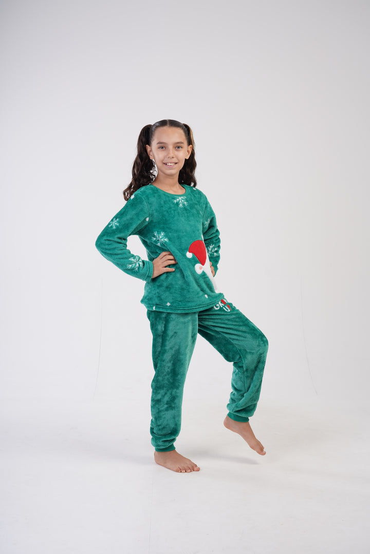 Piżama dziewczęca Vienett Green Paws, Zielony r. 128-158