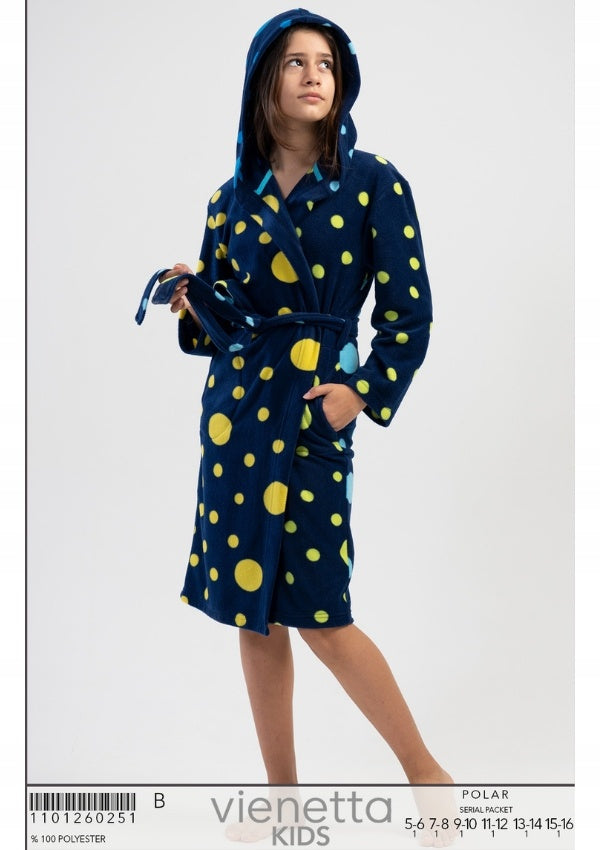 Szlafrok Dziecięcy Vienetta, Gold Stars, Granatowy, r. 116-164 image 1