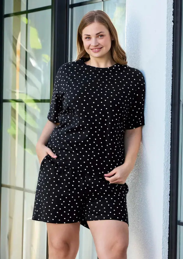 Piżama damska Black Vibes, Czarny r. 2XL - 4XL