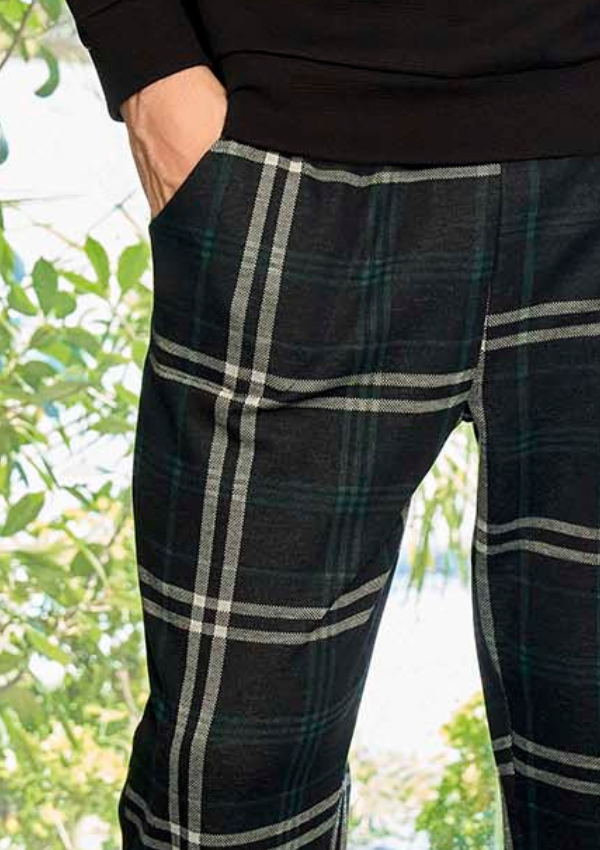 Piżama Męska Black Pattern, Czarny, r. M-XL