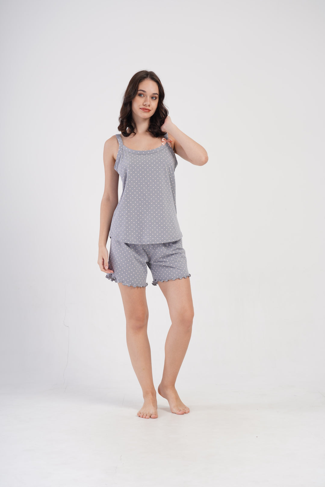 Piżama Damska Vienetta Gray Chill, Szary, 1XL-4XL