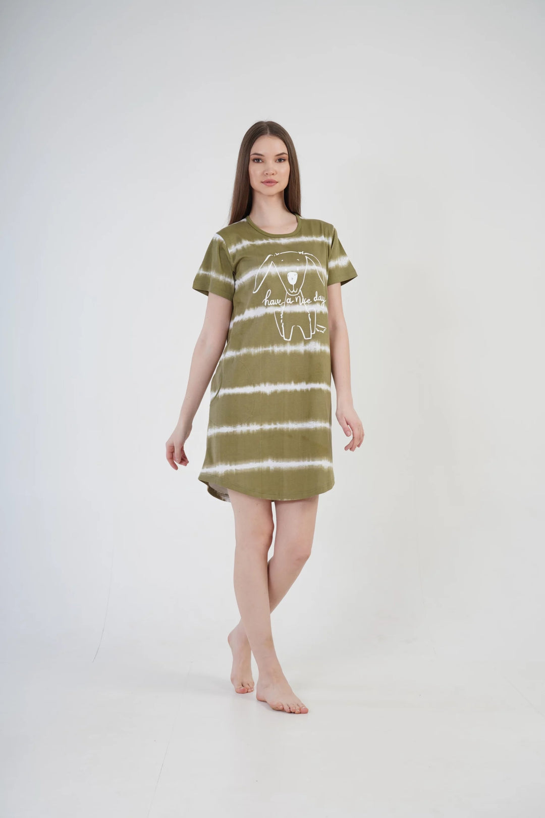 Koszula Nocna Vienetta Sleep Comfort, zielona, r. S-XL image 2