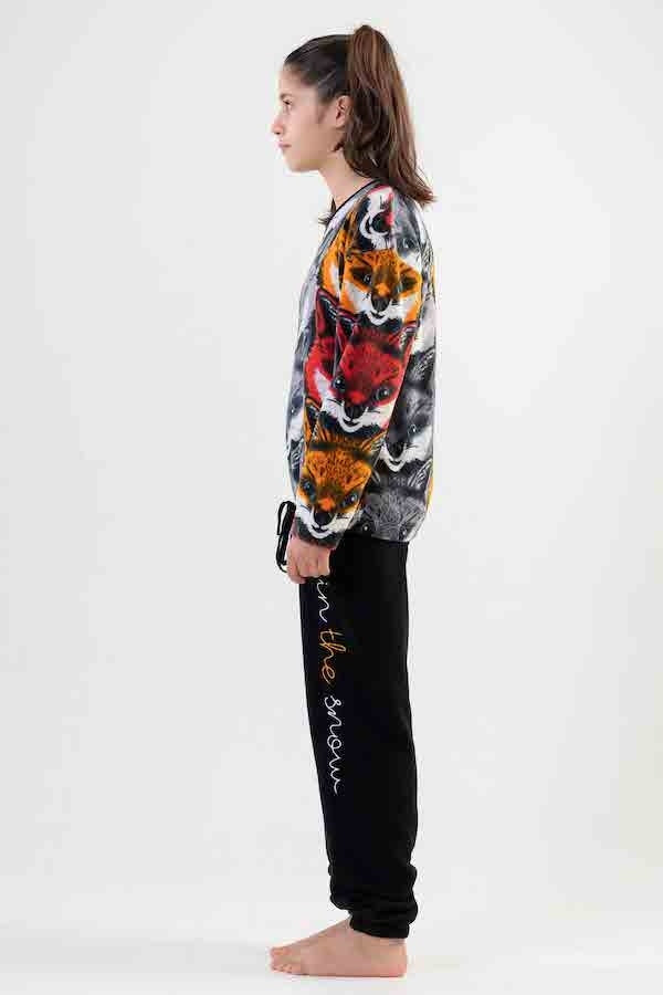 Piżama Dziewczęca Vienetta, Foxes, Szara, r. 128-164